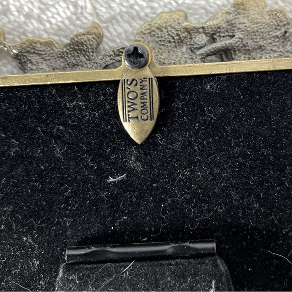 Vintage Two's Company Blue Green Floral Garland Metal Picture Frame - Picture 5 of 12